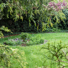 Grüner Garten zur Entspannung in der Pause